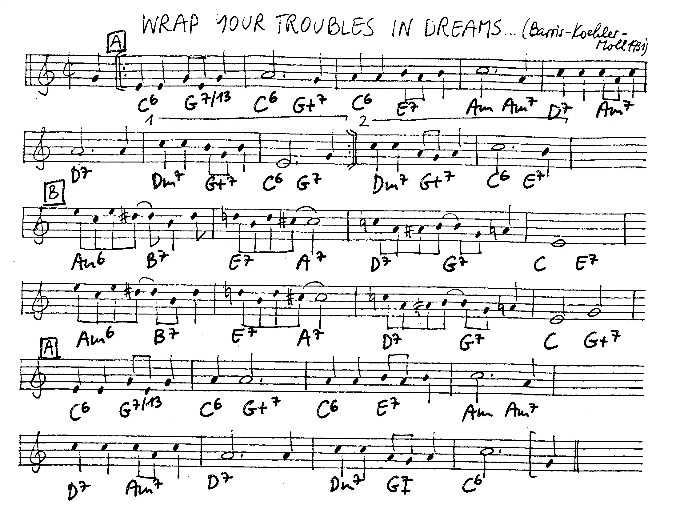 wrap your troubles in dreams partition gratuite - Offerte par The Jungle Jazz Band